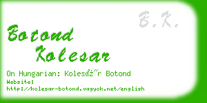 botond kolesar business card